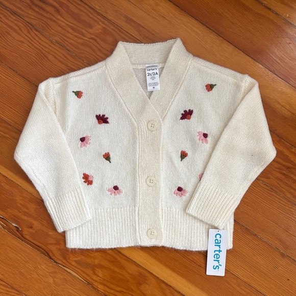 *NWT* Carter's Embroidered Floral Cardigan - Picture 2 of 6